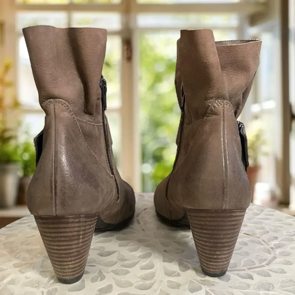 Paul Green $389 Leather Nubuck l Naomi Boot Bootie Womens Size 6.5 UK 9 US